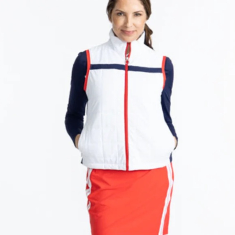 Kinona Chill Layer Vest in White, Red, Blue | XL